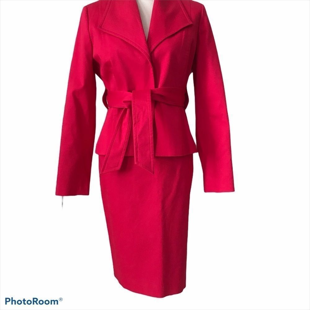 Sharagano Hot Pink 2 Pc. Skirt Suit Set Sz. 6 NWT